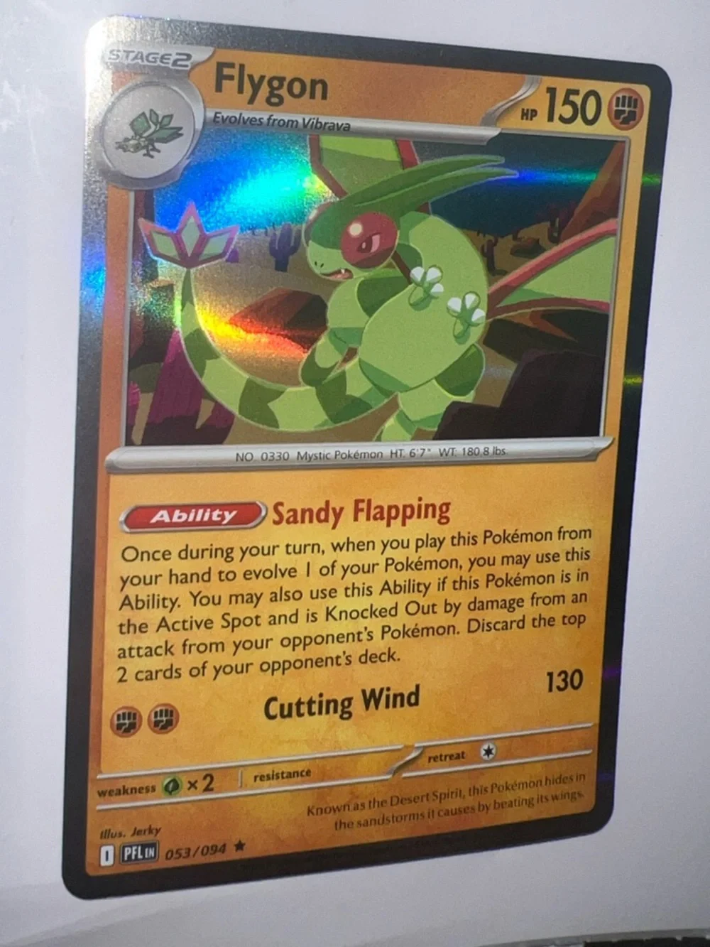 Pokemon Flygon Holo Card - Green and Red Accents